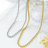 Women's Fashion Geometric Stainless Steel Gold Bead Ball Chain Necklace With Electroplating