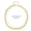 Women's Fashion Geometric Stainless Steel Gold Bead Ball Chain Necklace With Electroplating