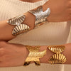 Women's Fashion Geometric Stainless Steel Starfish Shell Exaggerated Arm Ring Bracelet With Electroplating