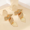 Women's Fashion Geometric Statement Stud Earrings With Irregular Long Metal Design And Electroplated Finish Wholesale