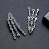 Women's Fashion Geometric Tassel Earrings With Diamond Zircon Accents Electroplated Copper Bridal Dinner Jewelry