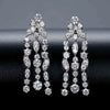 Women's Fashion Geometric Tassel Earrings With Diamond Zircon Accents Electroplated Copper Bridal Dinner Jewelry