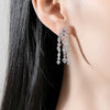 Women's Fashion Geometric Tassel Earrings With Diamond Zircon Accents Electroplated Copper Bridal Dinner Jewelry