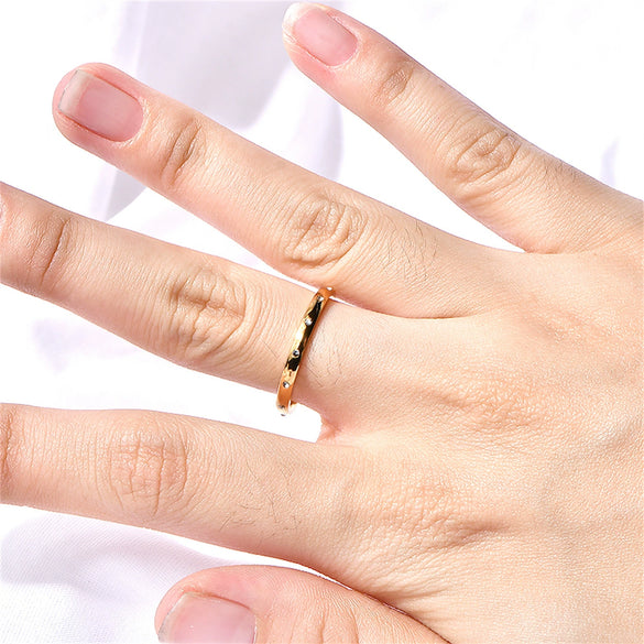 Women's Fashion Geometric Titanium Steel Ring Set With Diamonds