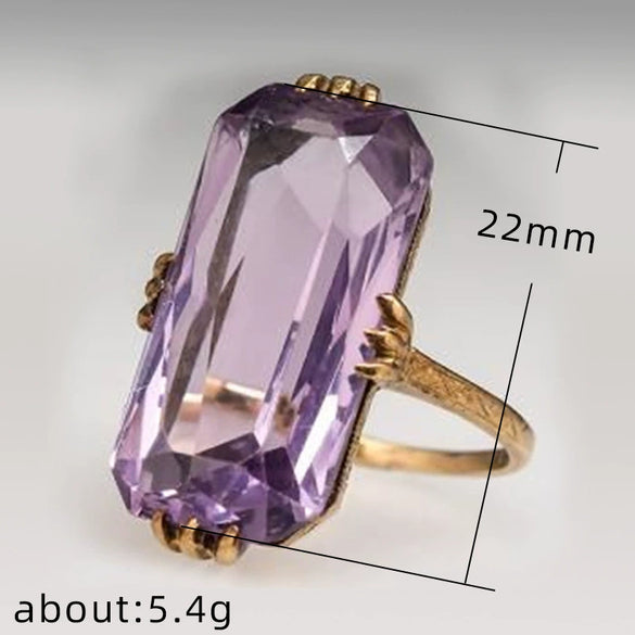 Women's Fashion Geometric Zircon Copper Ring Jewelry