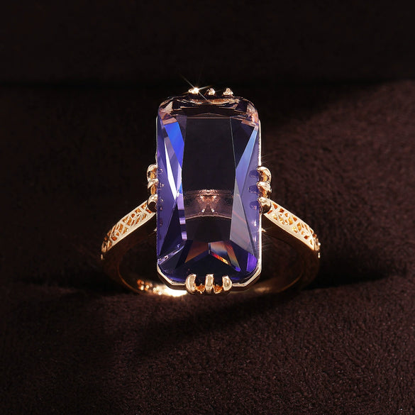 Women's Fashion Geometric Zircon Copper Ring Jewelry