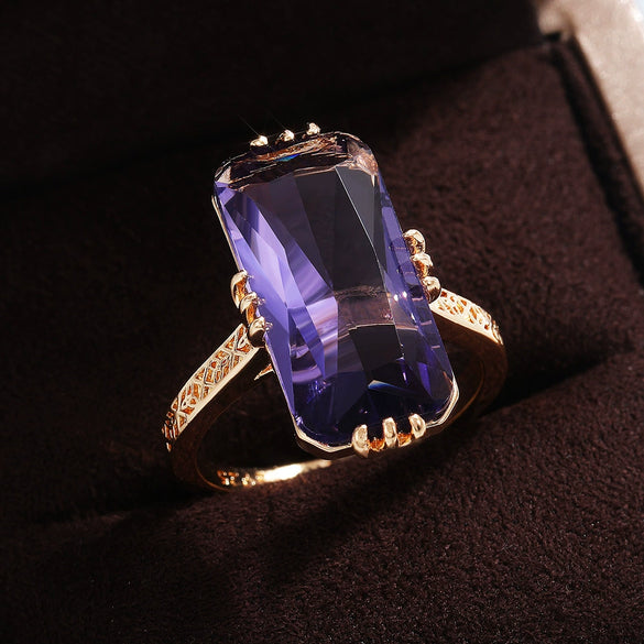 Women's Fashion Geometric Zircon Copper Ring Jewelry