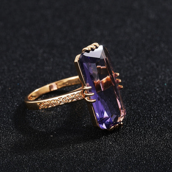 Women's Fashion Geometric Zircon Copper Ring Jewelry