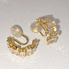 Women's Fashion Geometric Zircon Ear Clip Earrings Temperament Style Without Piercing Modern Minimalist Jewelry