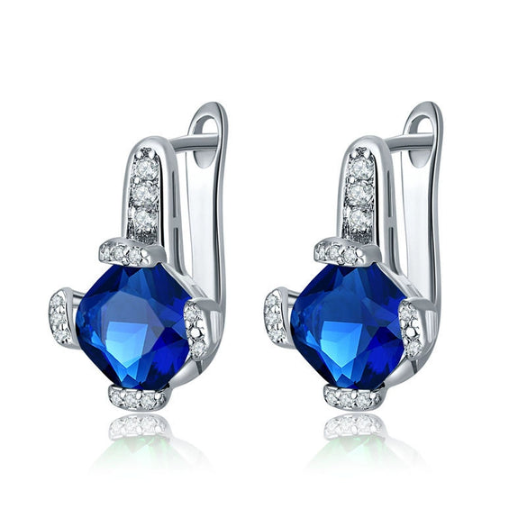 Women's Fashion Geometric Zircon Earrings In Environmental Protection Copper Simple Elegant Jewelry