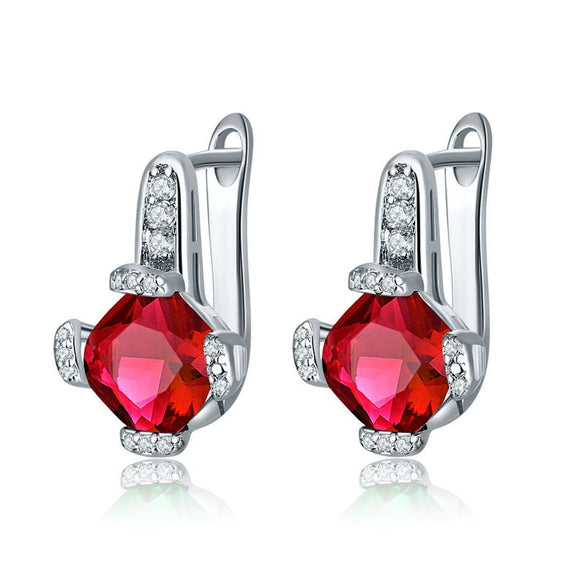 Women's Fashion Geometric Zircon Earrings In Environmental Protection Copper Simple Elegant Jewelry