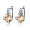 Women's Fashion Geometric Zircon Earrings In Environmental Protection Copper Simple Elegant Jewelry