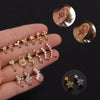 Women's Fashion Geometric Zircon Inlaid Metal Ear Jewelry