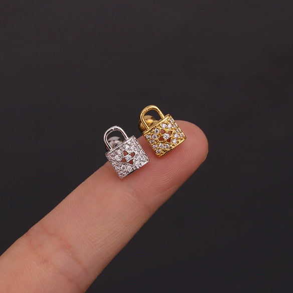 Women's Fashion Geometric Zircon Inlaid Metal Ear Jewelry