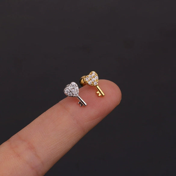 Women's Fashion Geometric Zircon Inlaid Metal Ear Jewelry