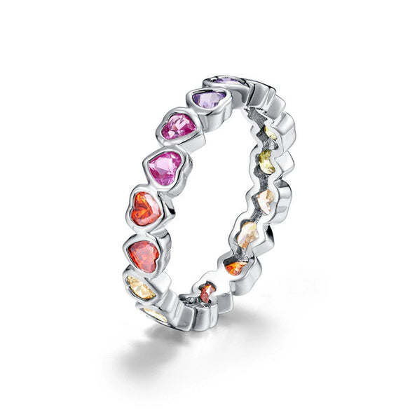 Women's Fashion Geometric Zirconium Inlaid 925 Silver Ring