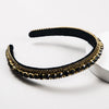 Women's Fashion Gold Velvet Multi Layer Rhinestone Headband Elegant Handmade Thin Edge Hair Band Hair Accessory