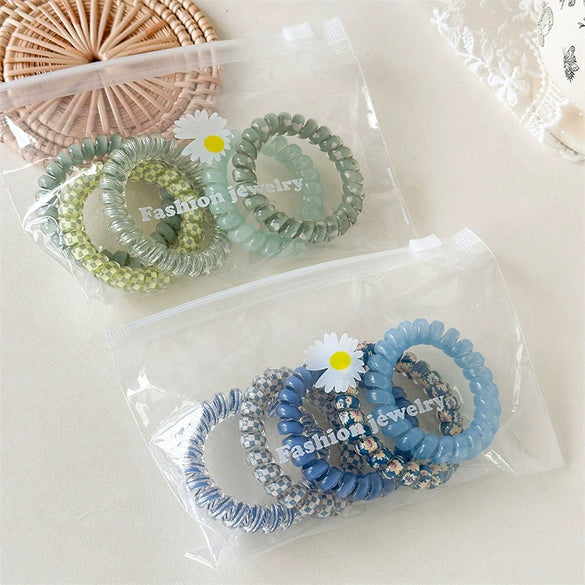 Women's Fashion Hair Rope Headwear High Elastic Plastic Resin Handmade