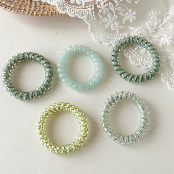 Women's Fashion Hair Rope Headwear High Elastic Plastic Resin Handmade