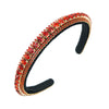 Women's Fashion Headband Rhinestone Diamond Gold Velvet Baroque Geometric Style