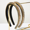 Women's Fashion Headband Rhinestone Diamond Gold Velvet Baroque Geometric Style