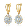 Women's Fashion Heart Zircon Earrings Gold Plated Copper Exaggerated Statement Jewelry