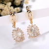Women's Fashion Heart Zircon Earrings Gold Plated Copper Exaggerated Statement Jewelry