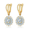 Women's Fashion Heart Zircon Earrings Gold Plated Copper Exaggerated Statement Jewelry
