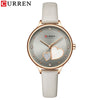 Women's Fashion Heartshaped Rhinestone Metal Case Imitation Leather Strap Waterproof Quartz Belt Watch