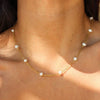 Women's Fashion High End Light Luxury Niche Stainless Steel Clavicle Chain Necklace With 18K Gold Pvdp Furnace Real Gold Treatment And Natural Freshwater Pearl And Geometric Design