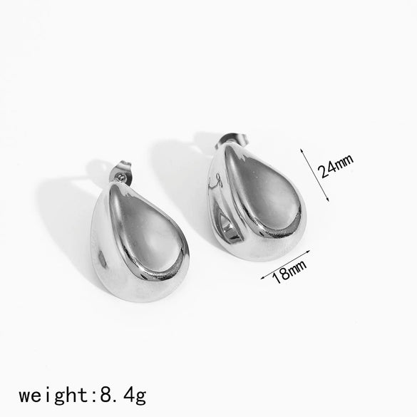 Women's Fashion Highend Geometric Round Stainless Steel Earrings With Electroplated Photosensitive Surface