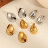 Women's Fashion Highend Geometric Round Stainless Steel Earrings With Electroplated Photosensitive Surface