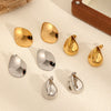 Women's Fashion Highend Geometric Round Stainless Steel Earrings With Electroplated Photosensitive Surface