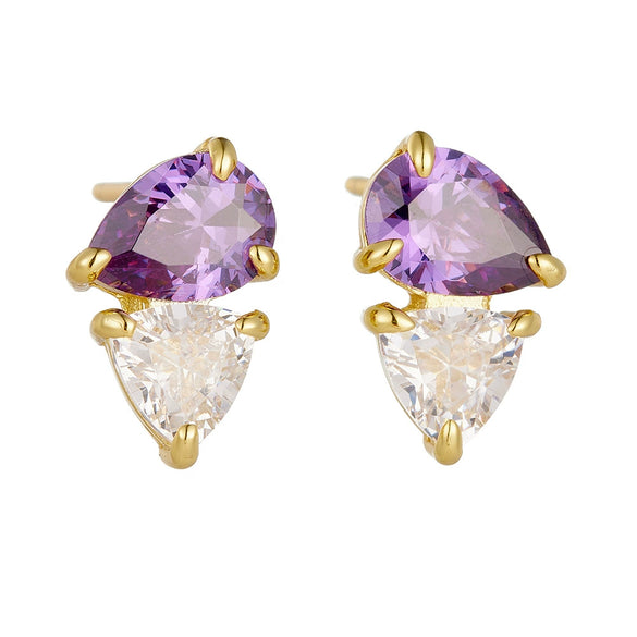 Women's Fashion Highend Light Luxury S925 Sterling Silver Pearshaped Water Drop Zircon Earrings With Diamond Design And Geometric Style