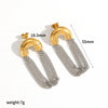 Women's Fashion Highend Tassel Chain Earrings Stainless Steel Ushaped Geometric 18K Goldplated
