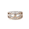 Women's Fashion Hollow Three Dimensional Geometric Design Copper Ring With Zircon