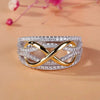 Women's Fashion Hollow Three Dimensional Geometric Design Copper Ring With Zircon