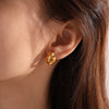 Women's Fashion Irregular Hammered 316L Stainless Steel Earrings With Electroplating