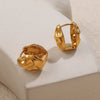 Women's Fashion Irregular Hammered 316L Stainless Steel Earrings With Electroplating