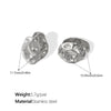 Women's Fashion Irregular Hammered 316L Stainless Steel Earrings With Electroplating