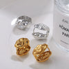 Women's Fashion Irregular Hammered 316L Stainless Steel Earrings With Electroplating