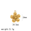 Women's Fashion Jewelry Set Stainless Steel And Titanium Steel With Flower Pattern And Gold Plated Treatment Earrings Necklace Pendant