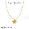 Women's Fashion Jewelry Set Stainless Steel And Titanium Steel With Flower Pattern And Gold Plated Treatment Earrings Necklace Pendant