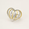 Women's Fashion Jewelry Set With Heart Shape Stainless Steel Rings And Earrings Electroplated