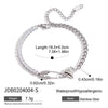 Women's Fashion Jewelry Stainless Steel Geometric Pink Zirconium Bracelet With 18K Gold Electroplating Claw Chain Design