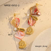 Women's Fashion Jewelry Stainless Steel Geometric Style Shell Clavicle Chain Starfish Coral Set With Electroplating Necklace Earrings Bracelet
