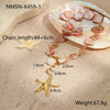 Women's Fashion Jewelry Stainless Steel Geometric Style Shell Clavicle Chain Starfish Coral Set With Electroplating Necklace Earrings Bracelet