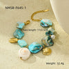 Women's Fashion Jewelry Stainless Steel Geometric Style Shell Clavicle Chain Starfish Coral Set With Electroplating Necklace Earrings Bracelet