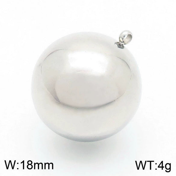 Women's Fashion Jewelry Twopiece Set With Titanium Steel And Pearl Chain And Large Ball Design
