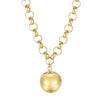 Women's Fashion Jewelry Twopiece Set With Titanium Steel And Pearl Chain And Large Ball Design